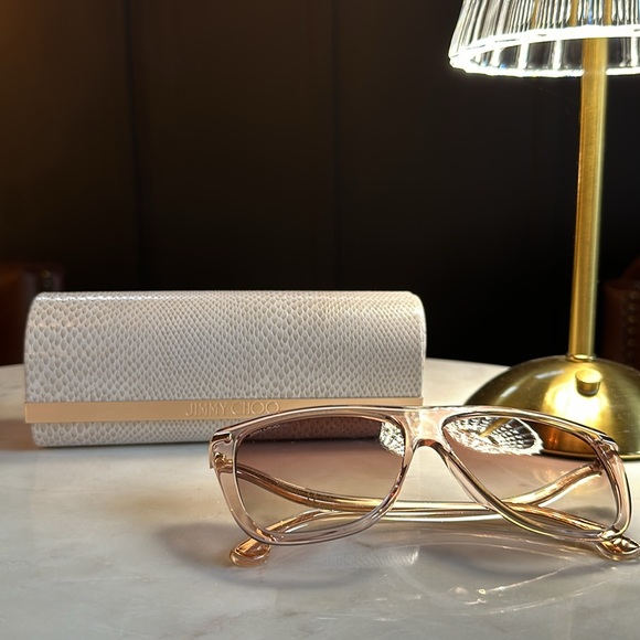 NWOT Jimmy Choo Sunglasses with Case and Branded Lens Cleaning Cloth - Picture 2 of 15